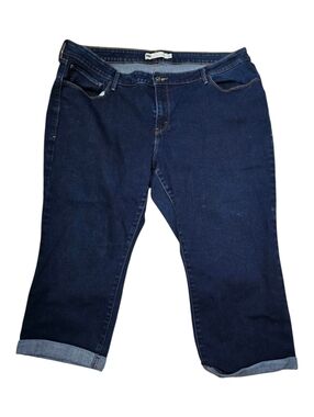 Levis Dark Blue Women's Stretch Denim Cropped Jeans, Size 22W, EUC
